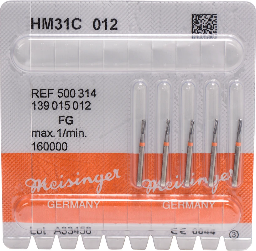 Spezialbohrer HM 31C Packung 5 Stück Querhiebverz., orange, FG, Figur 139, 4,1 mm, ISO 012