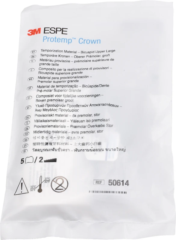 Protemp™ Crown Packung 5 Stück oberer Prämolar L, 1 Stückmesslehre