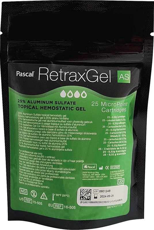 Retrax® Gel AS Aluminiumsulfat Packung 25 x 0,32 g Kartusche