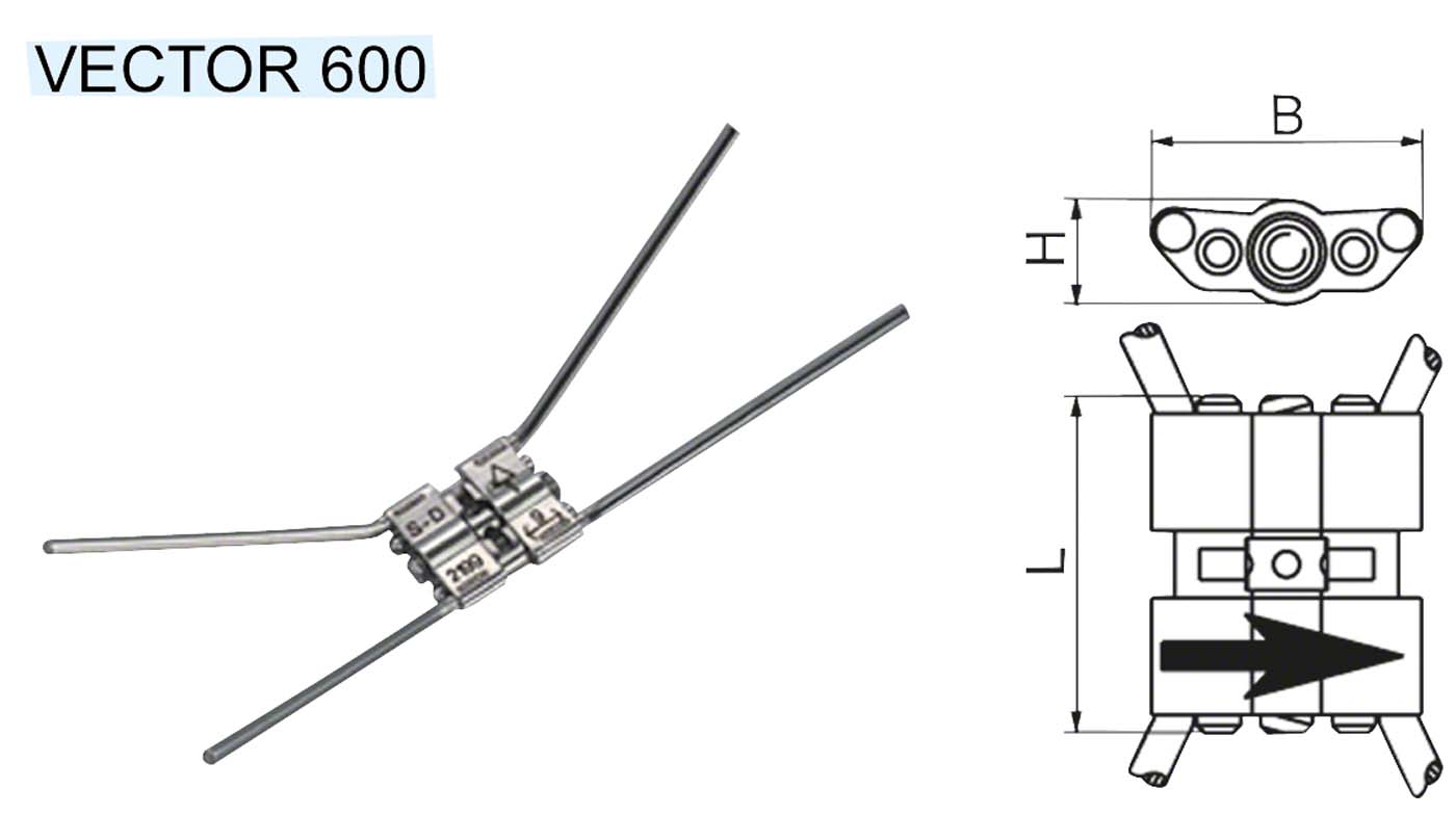 VECTOR® Gaumennaht-Schraube – Stück VECTOR 600, (B x H x L) 10,4 x 4 x 13 mm, Dehnung 9 mm