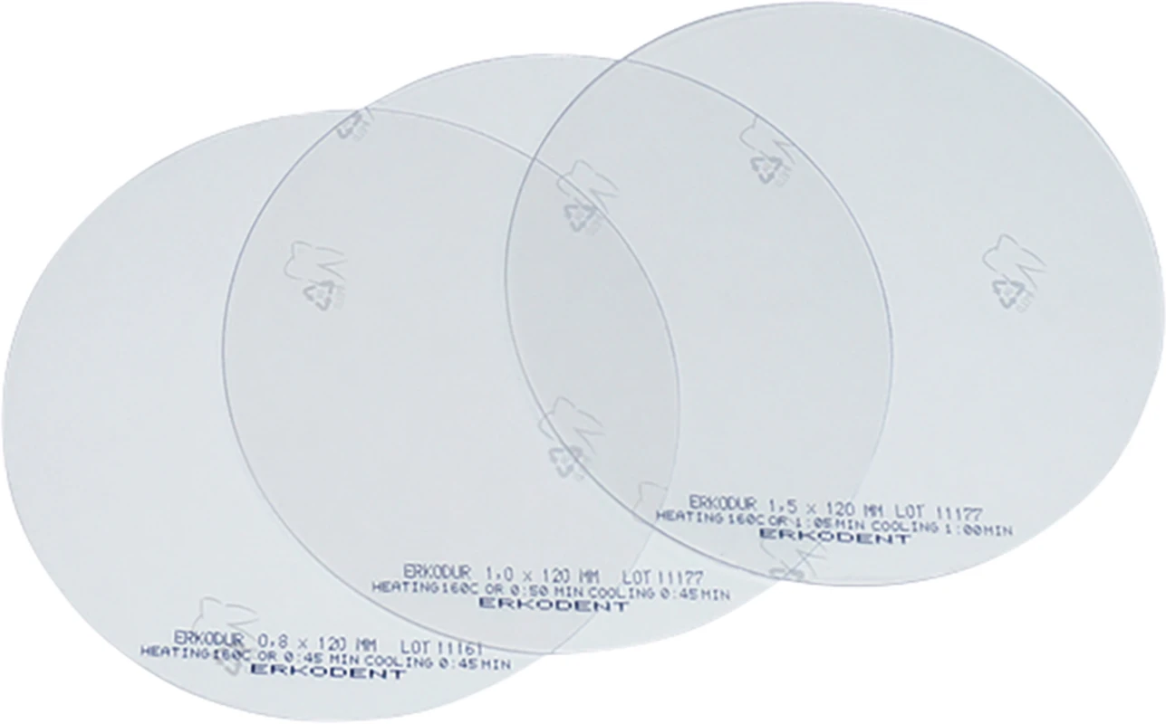 Erkodur Packung 10 Stück klar, Ø 120 mm, Stärke 5 mm