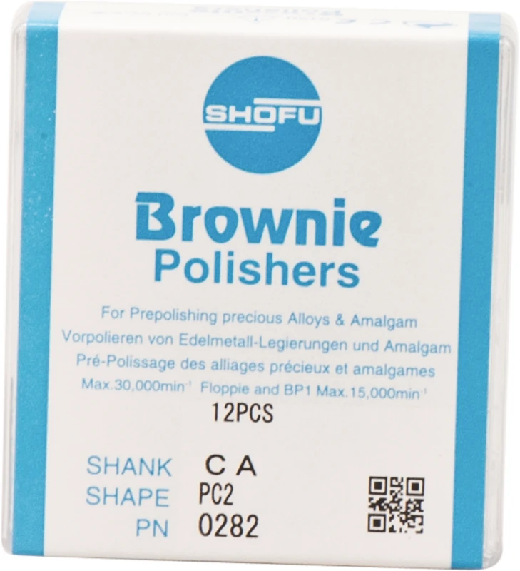 Silikonpolierer Packung 12 Stück braun, RA, Figur PC2, ISO 050