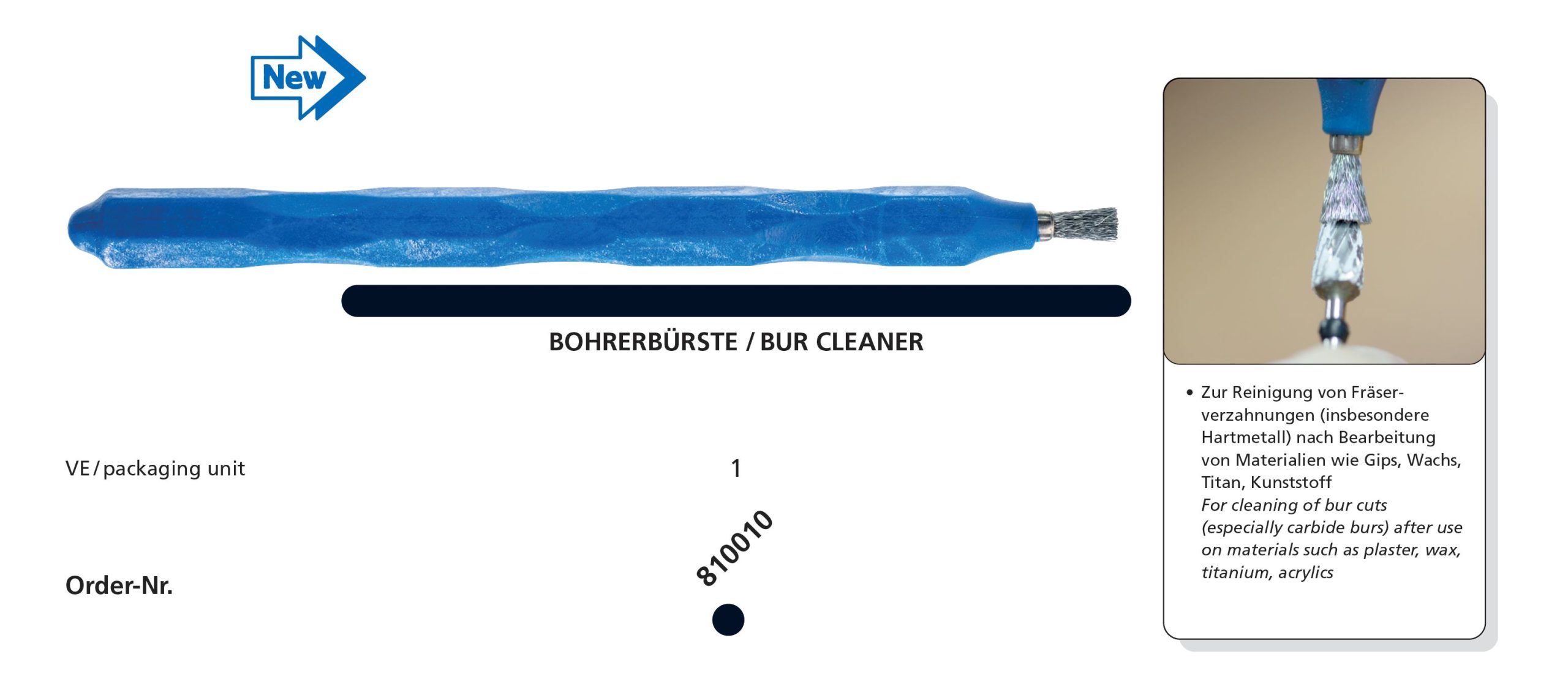 Bohrerbürste zur Reinigung von Hartmetallfräsen