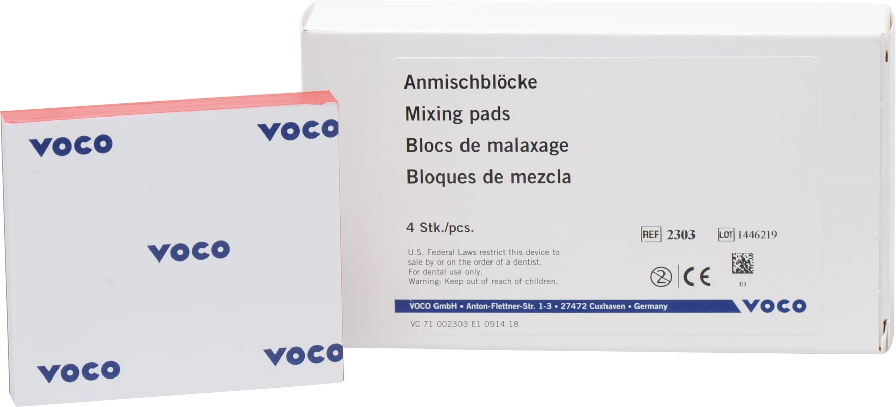 Anmischblöcke Packung 4 x 60 Blatt, 70 x 80 mm