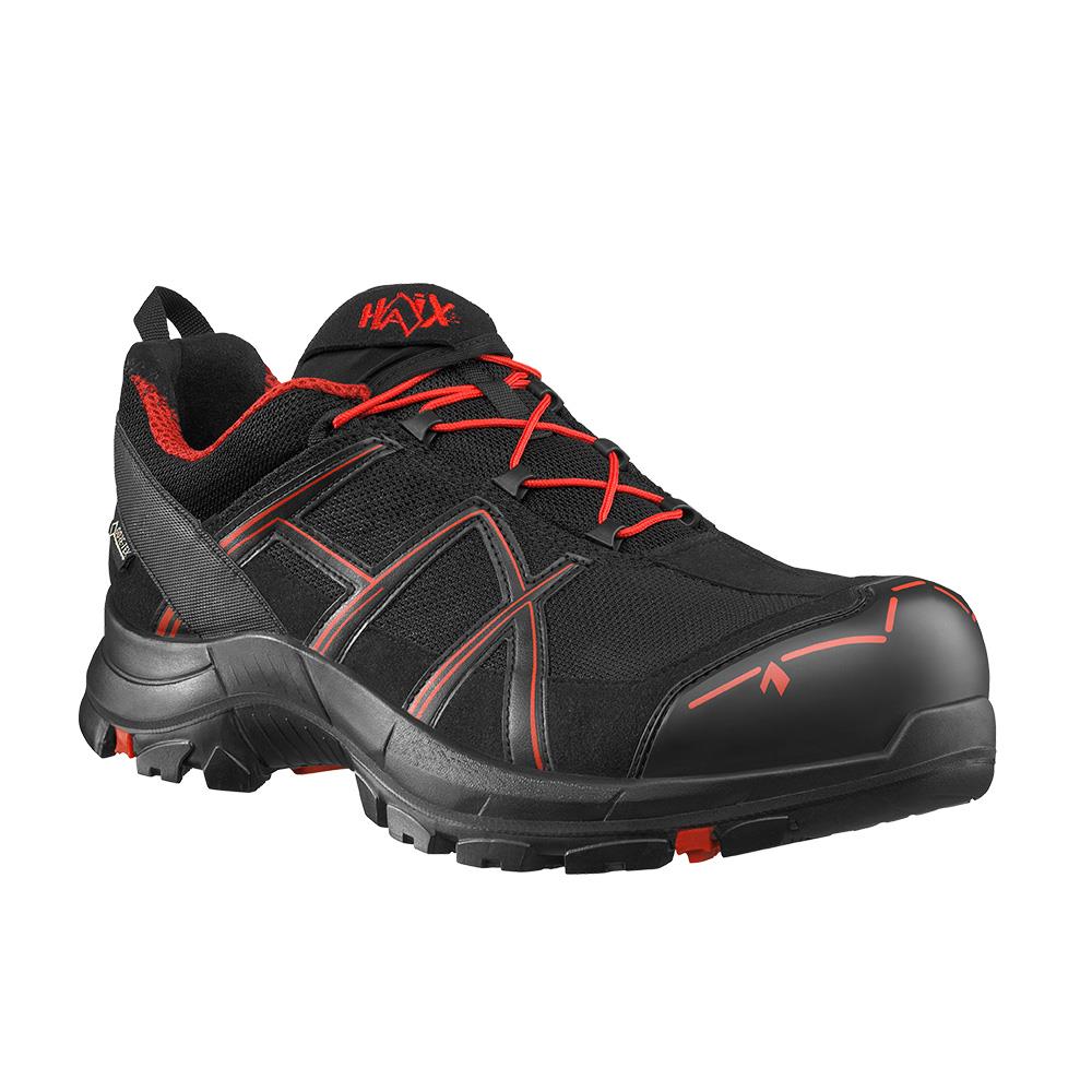 Sicherheitsschuhe HAIX BLACK EAGLE Safety 40.1 low/black-red, Größe UK 12.0 / EU 47