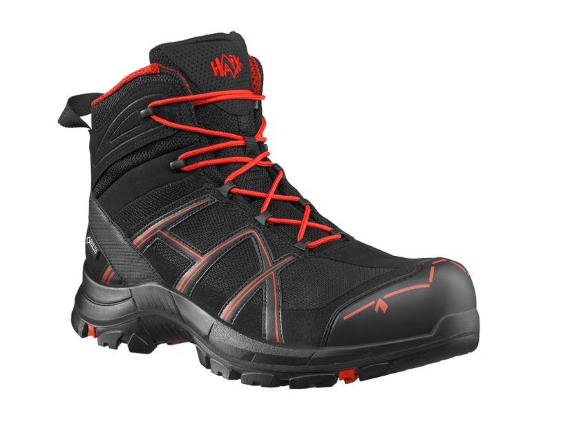 Sicherheitsschuhe HAIX BLACK EAGLE Safety 40.1 mid/black-red, Größe UK 4.5 / EU 37