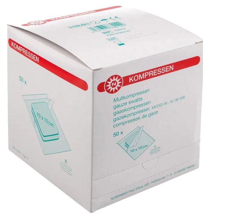 Mullkompresse Nobamed®, steril, 8-fach, 10 x 10 cm, 50x 2 Stück