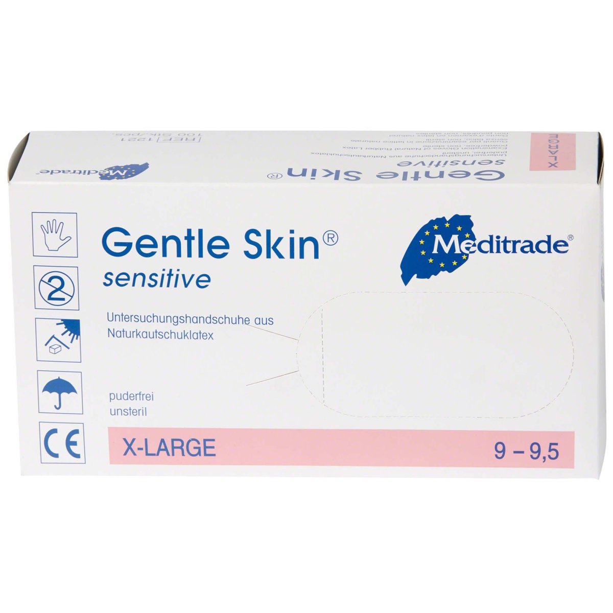 Gentle Skin sensitive, Latexhandschuhe, puderfrei, Größe XL, Packung à 100 Stück