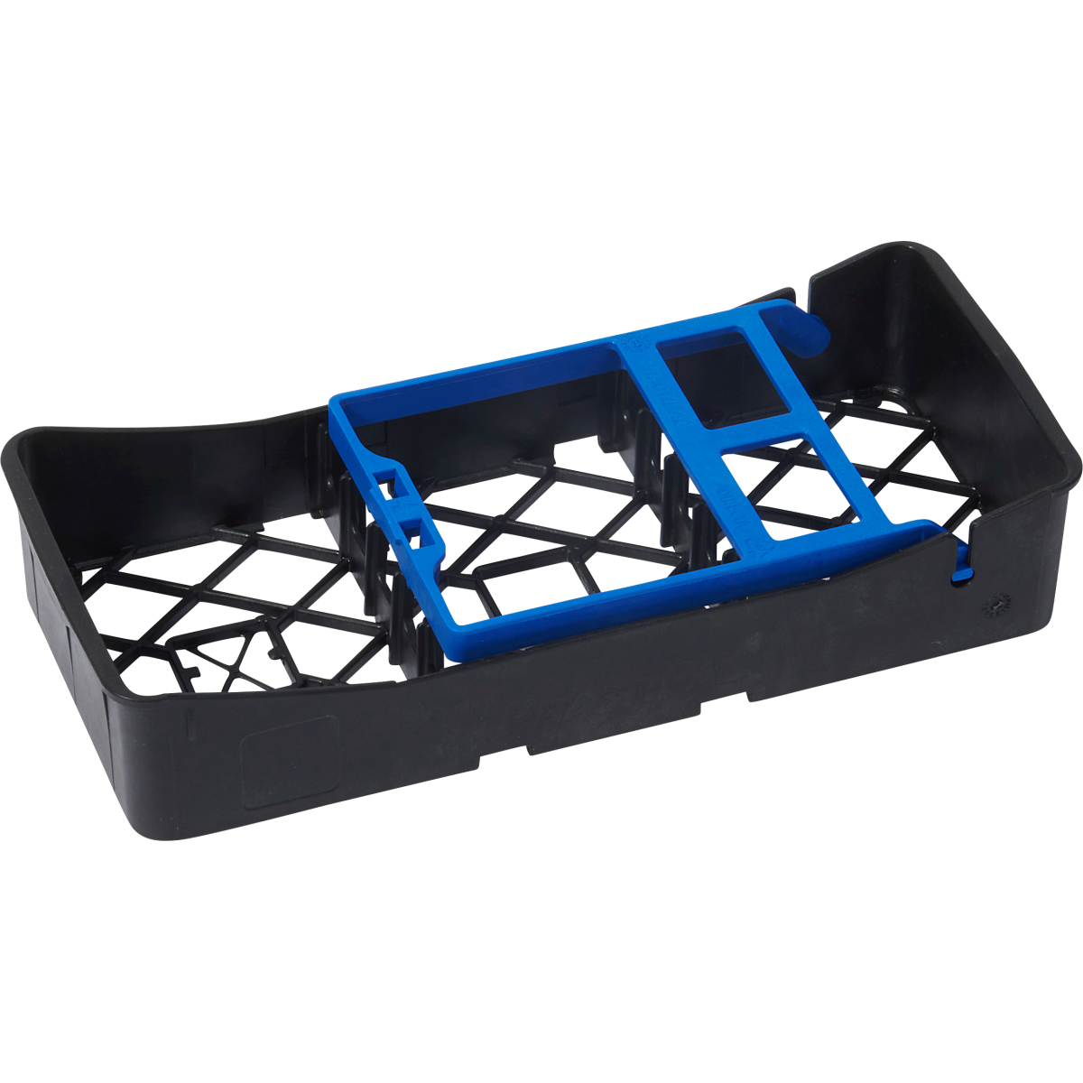 PractiPal Mini-Tray-Set, 1 x Mini-Tray & 1 x Instrumentenklammer, Farbe: Schwarz/Blau